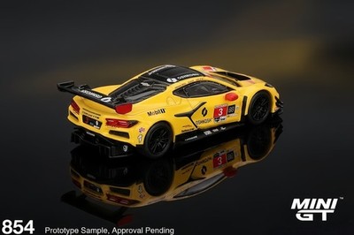 MINI GT 854 1/64 Corvette Z06 GT3.R #3 IMSA Daytona Yellow Diecast