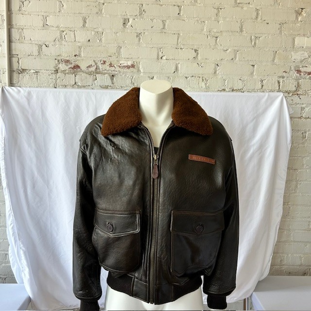 AVIREX ボンバージャケット ブラウン Avirex Brown Leather Bomber Jacket Typer G-1 U.S. Navy Size