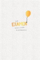 Examen Karte Mit Briefumschlag Luftballon, Goldfolie