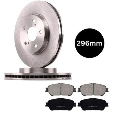 Front Brake Pads & Disc Set Pair 296mm For Toyota Estima 2006-2015