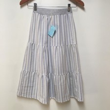 Skirt Flannel Girl 8 Blue Stripe Ruffle Tier Maxi 100 Cotton Mom and Pop's Kids