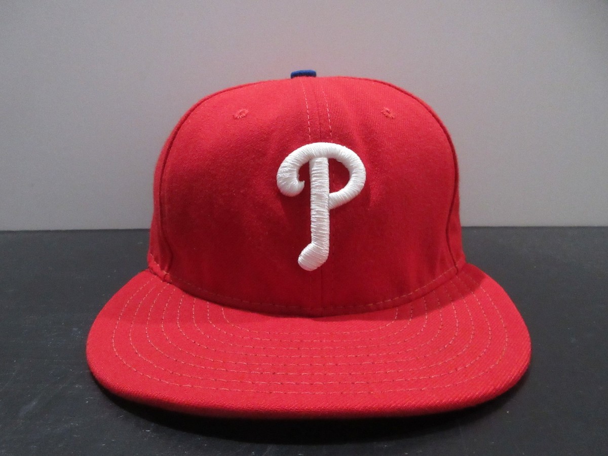 Philadelphia Phillies Hat Cap Fitted Mens 1/8 Red White MLB Baseball New  Era
