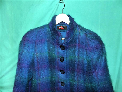 Exc! VINTAGE 70s ALORNA MOHAIR COAT, FULLY LINED, USA UNION, Sz 43 