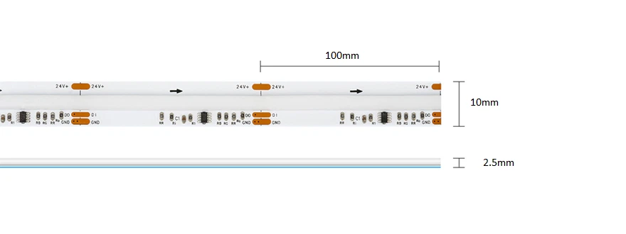 5M FCOB RGB IC LED Strip WS2811 Addressable LEDs Dream Full Colour 10mm 12V 24V - image 2 of 4