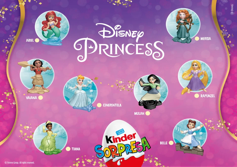 DISNEY PRINCESS - PERSONAGGI A SCELTA VD340 - VD347 KINDER SORPRESA ITALIA 2022