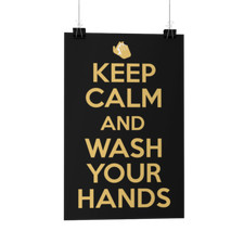Keep Calm-and Was Your Hands greeting card poster