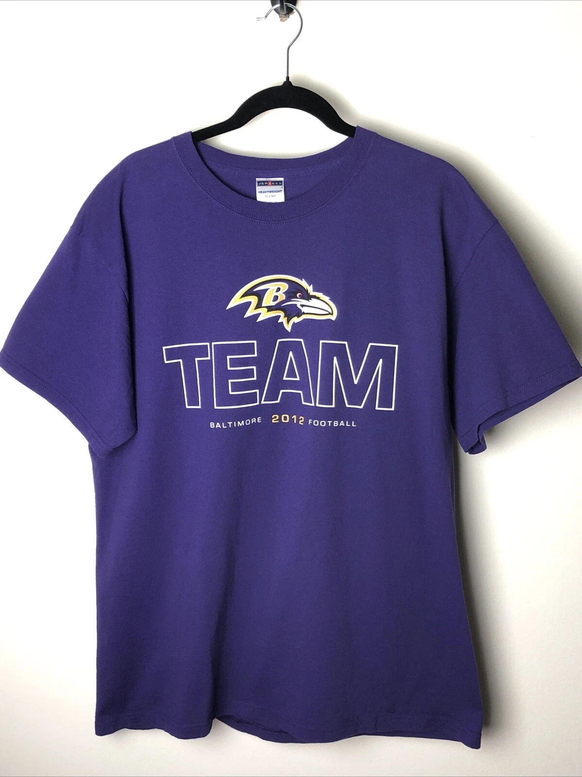 Baltimore Ravens Team 2012 Training Camp Jerzees Football T-shirt Purple Sz XL