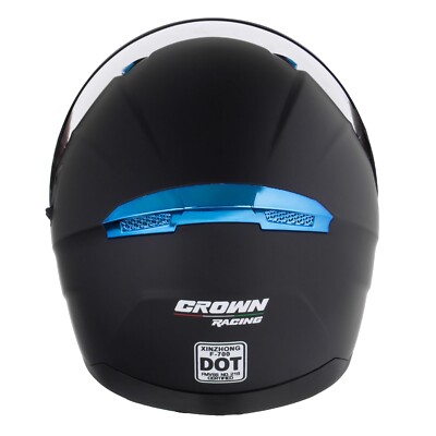 Crown Racing Motorcycle Full Face Helmet Flip Up Dual Visor DOT