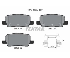 Brake pad set, disc brake Q + Textar 2649601 for Tesla