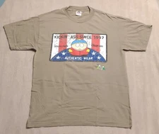 Vintage 1999 SOUTH PARK T-Shirt Men's Lg Brown Cartman Kickin' Ass Since 1997