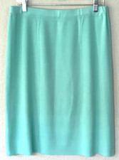 EXCLUSIVELY MISOOK Turquoise Skirt Sz 1X Knee Length Pull-On 100% Acrylic Pencil
