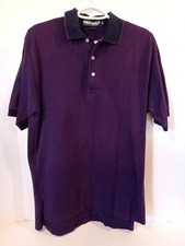 Ralph Lauren Men L Polo Golf Shirt Short Sleeve Houndstooth Purple Black Pony