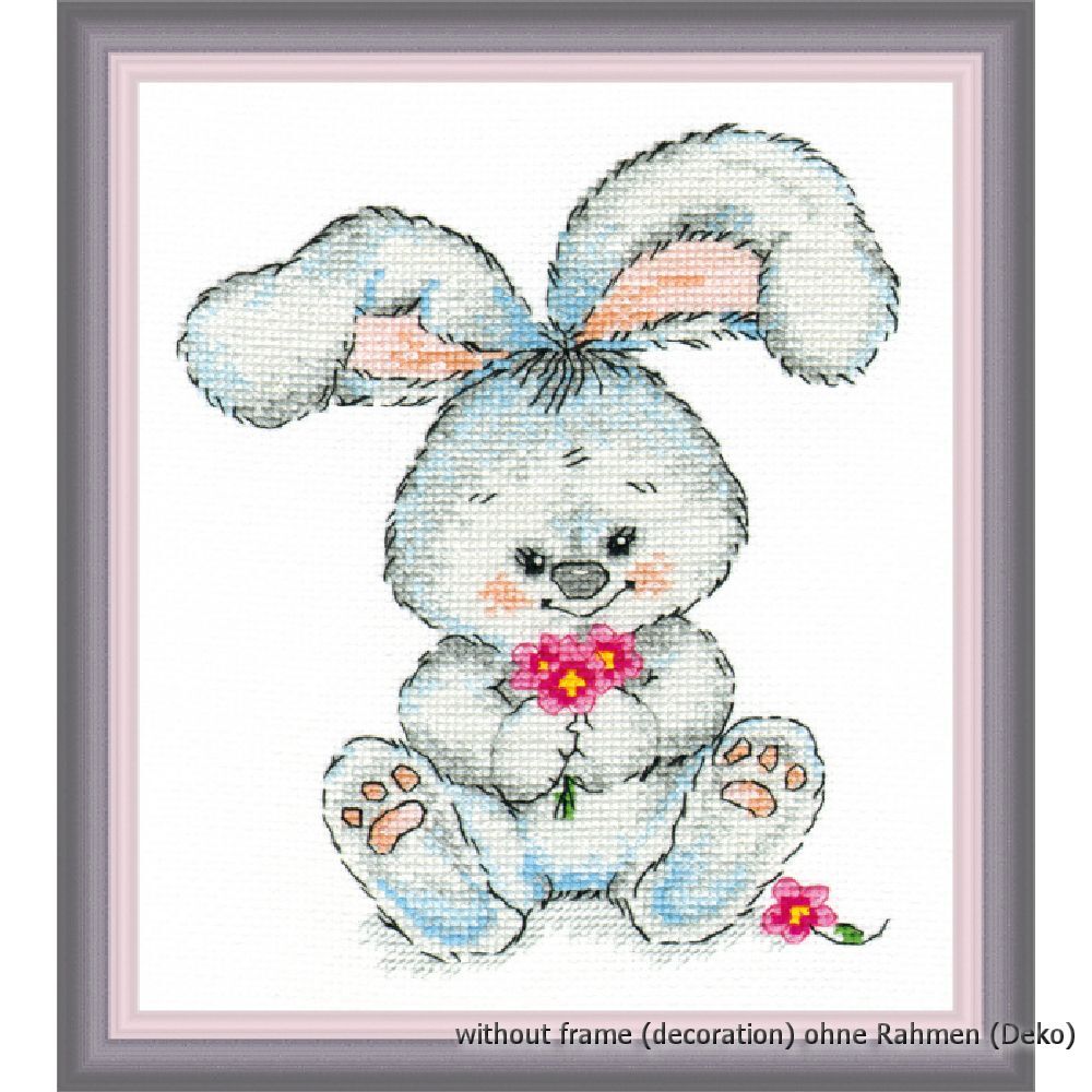 Oven counted cross stitch kit ""Bunnies"", 13x15cm, DIY
