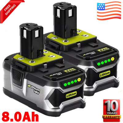 2X For RYOBI P108 18V One Plus High Capacity Battery 18 Volt Lithium-Ion 8.0Ah
