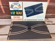 VTG 1966 AURORA NO. 3218 CRISSCROSS TRACK PAIR OF 2 w ORIGINAL BOX 1/32 SCALE