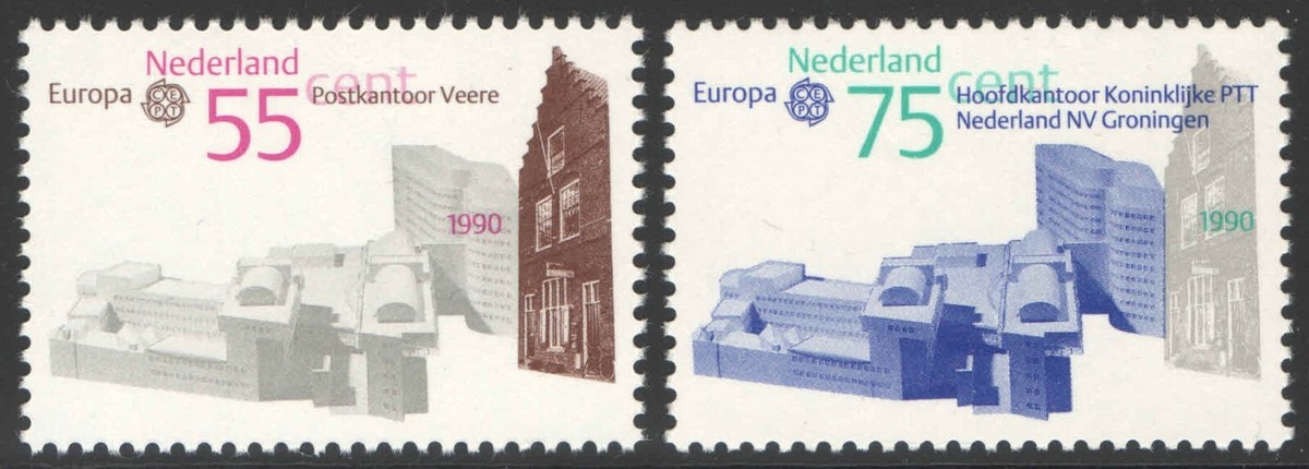 1990 Netherlands, Post offices in Veere and Groningen MNH