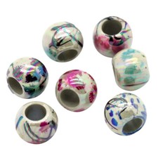❤ 100 x Drawbench 4mm HOLE LARGE PONY Acrylic Spacer Beads 8mm AB Colour UK ❤