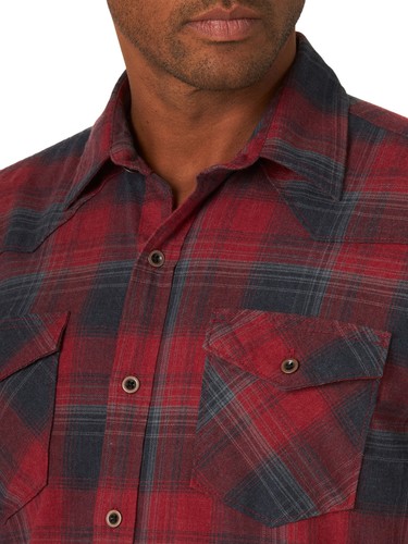 Wrangler Men's Premium Slim Fit Button-up Long Sleeve Plaid Shirts: S-3XL - Picture 15 of 17