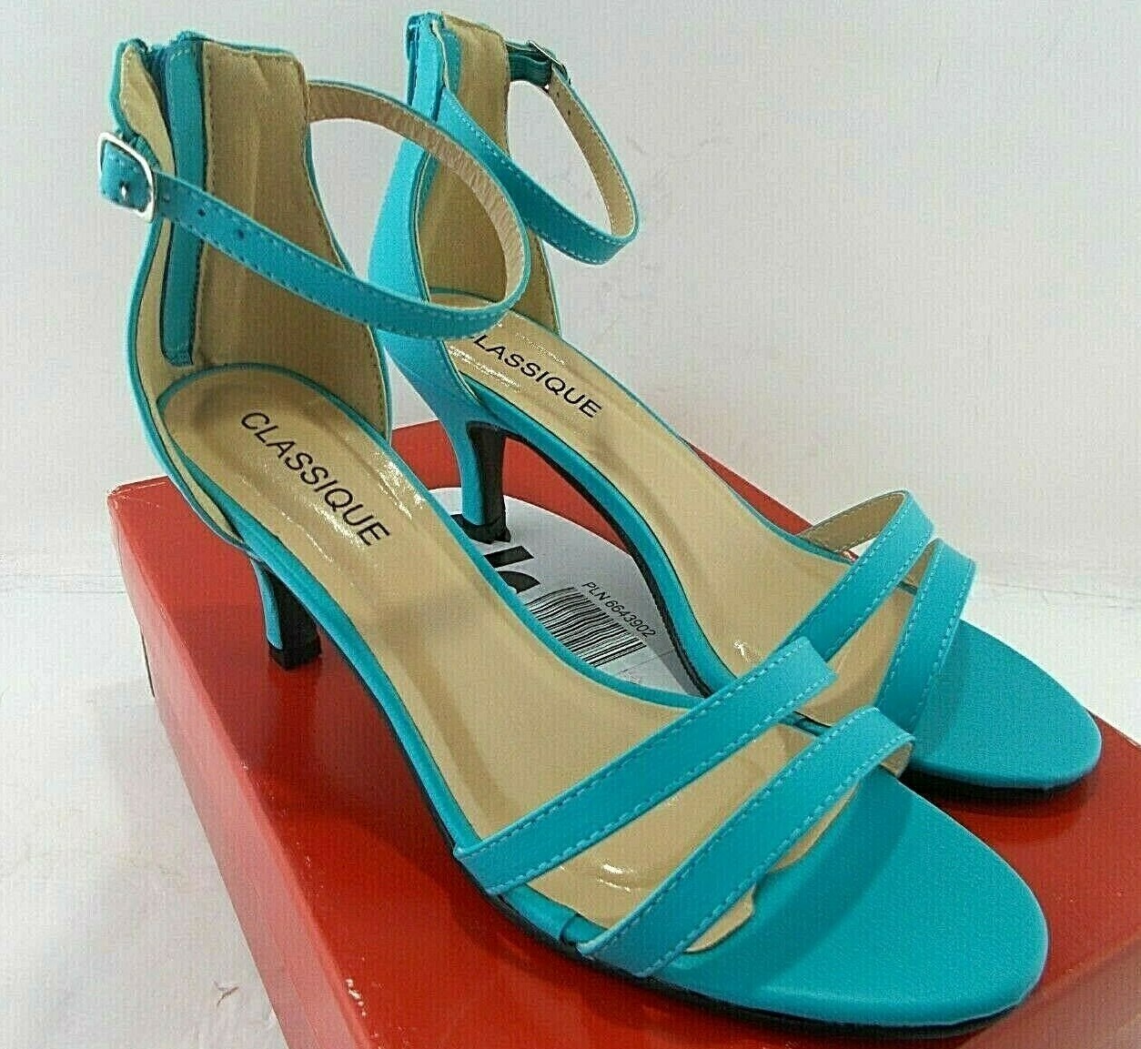 CLASSIQUE womens dress shoes multi sizes turquoise zip back 3 in cone heel  NEW | eBay