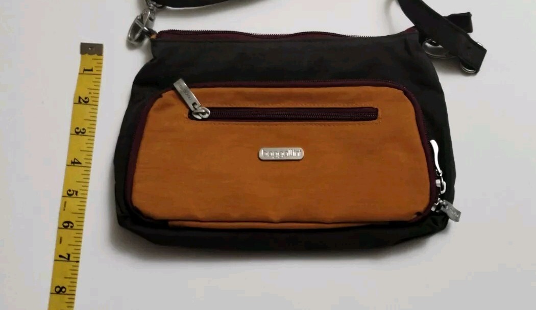 Baggallini Small Brown Orange Crossbody Shoulder Bag