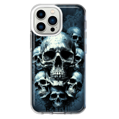 For Apple iPhone 13 Pro Shockproof Hybrid Case, Graveyard Death Skulls