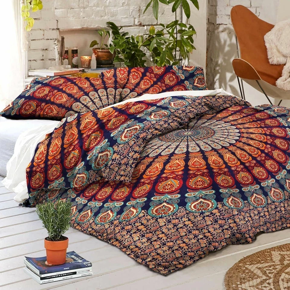 Queen/Double Size Mandala Bedding Bedspread Cover Indien Bohemian Bed Sheet - Image 2 of 2