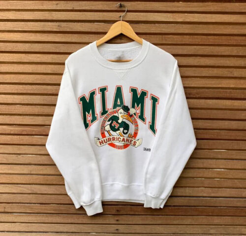 Vintage 90s Miami Hurricanes Crewneck shirt Miami Hurricanes Shirt eBay