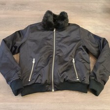 Rare Obey Faux Fur Jacket Full Zipper Black Propaganda Size Large L