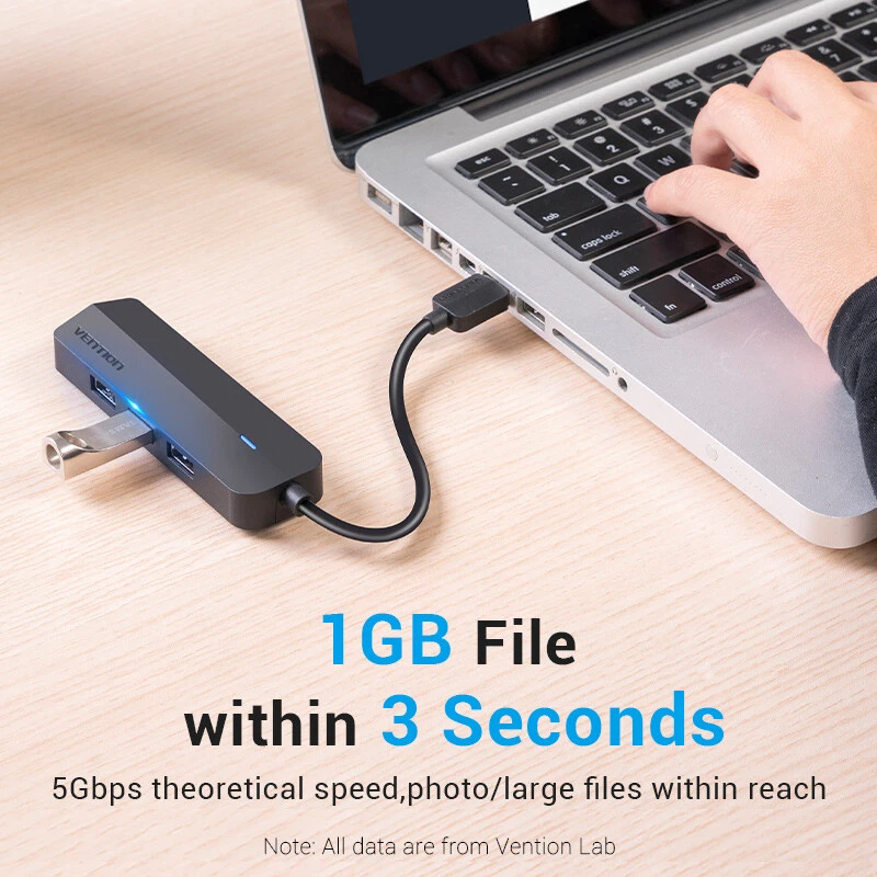 USB 3.0 Hub Ethernet Adapter RJ45 Gigabit Splitter USB 3.0 Hub 3 Port Micro USB - Image 3 of 4