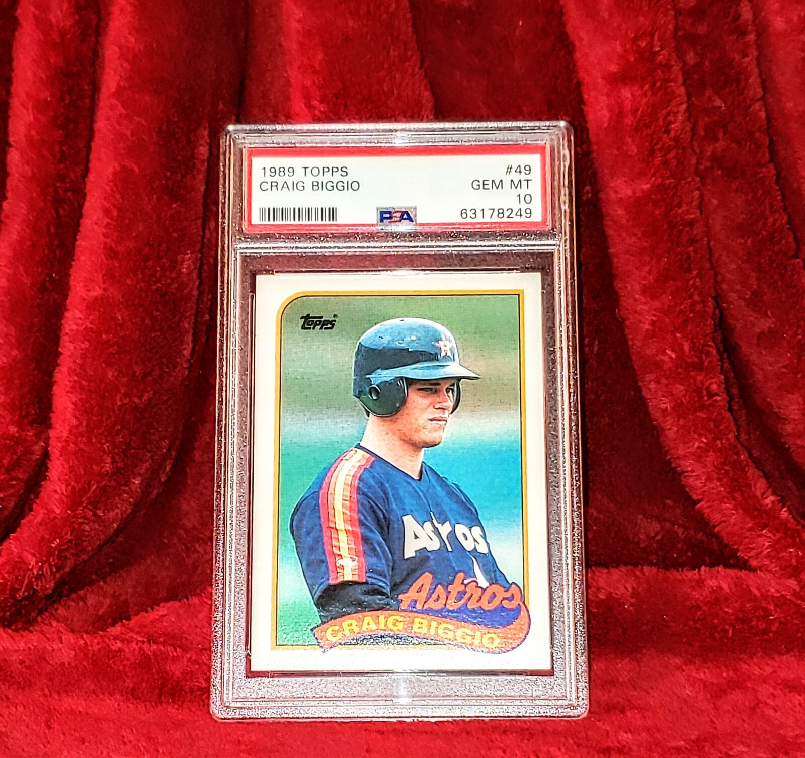 CRAIG BIGGIO 1989 TOPPS #49 HOUSTON ASTROS ROOKIE RC PSA 10 🔥 GEM MT HOF