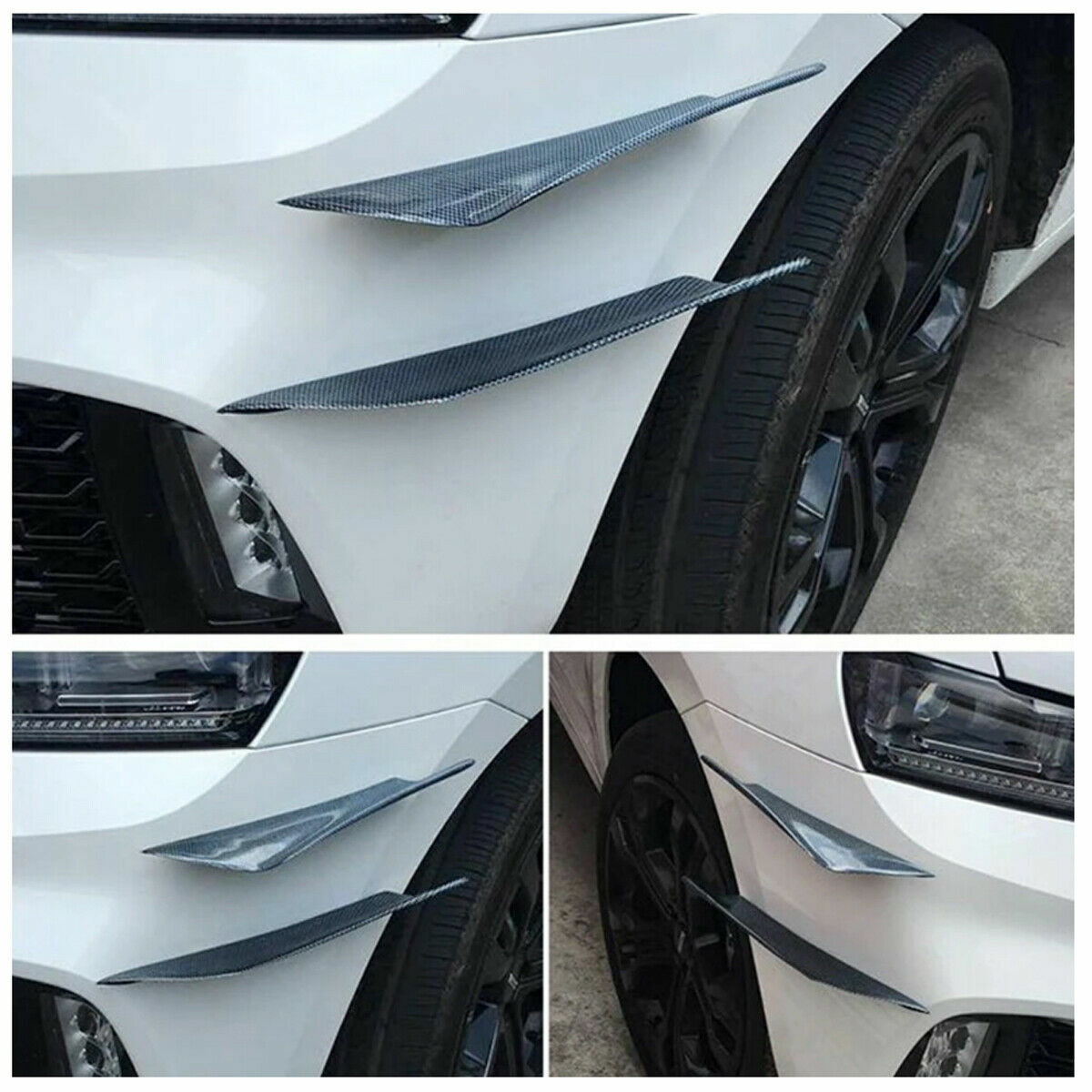 Glossy Carbon Fiber Bumper Canards & Splitters – 4-Piece Set For Mitsubishi Lancer EVO X