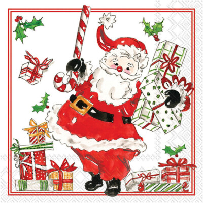 Boston International - Holly Jolly Santas Cocktail Napkins - C981900
