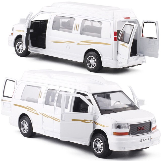 132 GMC Savana Passenger Van Car Model Toy Vehicle Alloy Diecast Black