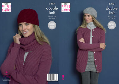 Damen-Cardigan mit doppeltem Strickmuster Snood & Mütze King Cole DK 5393