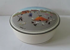 Villeroy & Boch La Plau Naif Farm Scene Large 6" Round Box w Lid