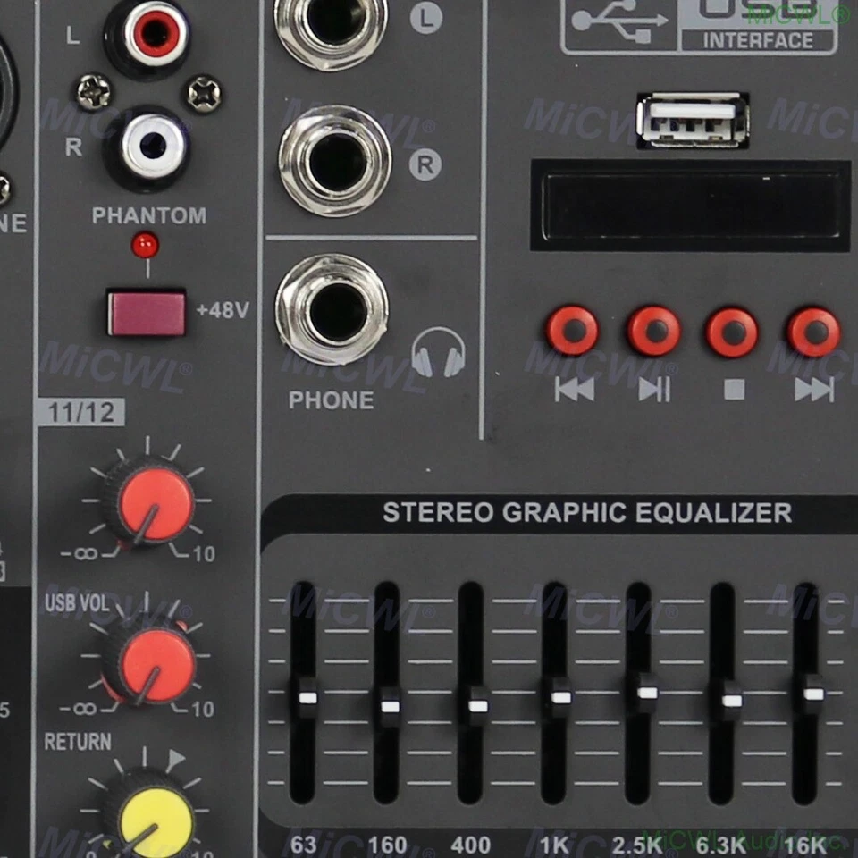 MG12 12-Input 2-Bus Bluetooth Mixing Console Karaoke Mixer 12 Microphone Channel - Image 3 of 4