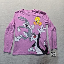 Looney Tunes Shirt Bugs Bunny Tweety Sylvester Cartoons Casual Kids Youth XL