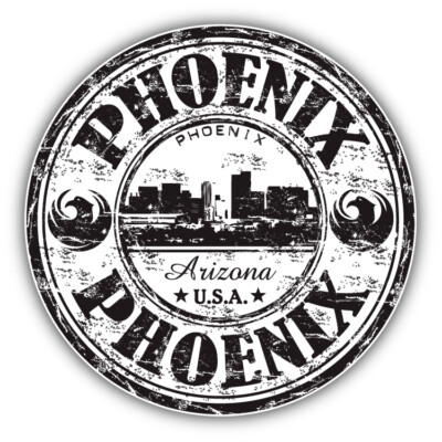 Phoenix Arizona Usa Grunge Rubber Stamp Travel Car Bumper Sticker Decal
