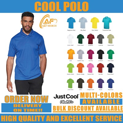 Just Cool Awdis Poloshirt schlicht lässig kurzarm 100 % Polyester JC040