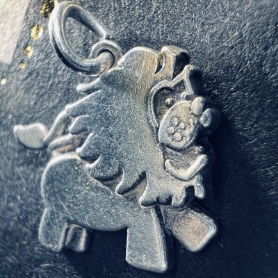 Vintage 925 Sterling Silver LION Charm Leo Mascot King Of The Jungle Pendant