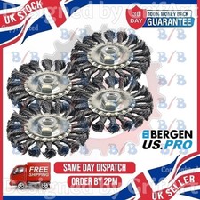 US PRO TOOLS 4" TWISTED KNOT WIRE WHEEL FLAT BRUSH FOR ANGLE GRINDER RUST REMOVE