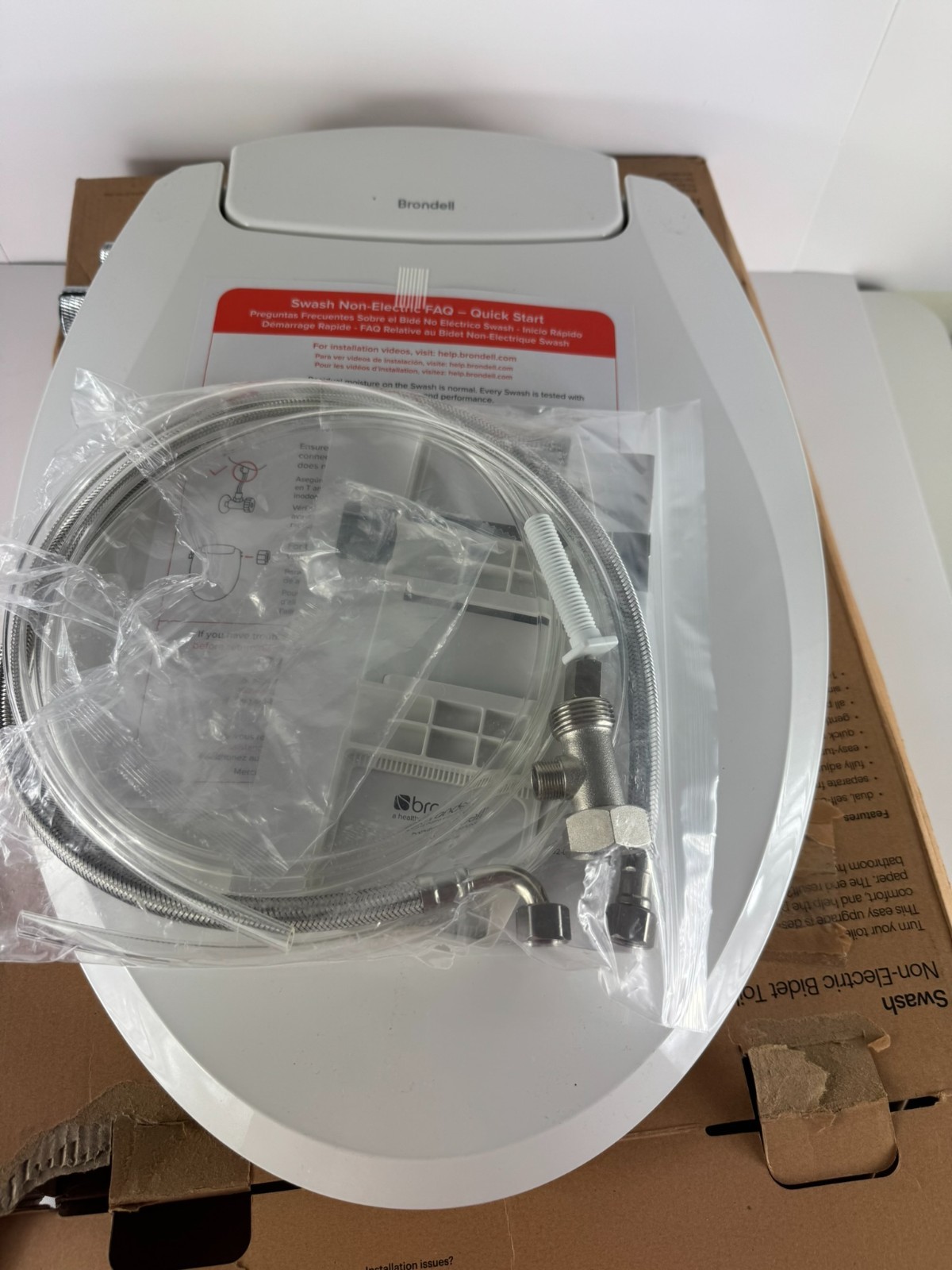 Brondell Swash S102-EW Non-Electric Bidet Toilet Seat, Elongated-White