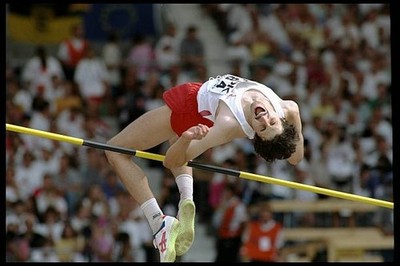Artur Partyka of Portugal in the High jump at the athletics world 1993 Old Photo