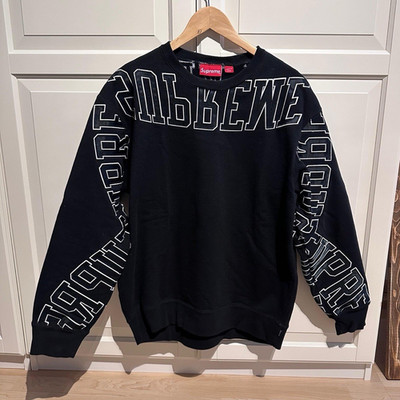 Supreme Herren Multi arc Crewneck Pullover Schwarz Rundhals Fleece Gr. M