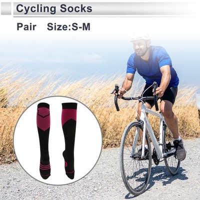 Fahrradsocken Anti-Rutsch Schweißabsorbierend Schwarz/Lila S-M 1 Paar