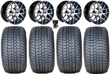 GTW Pursuit 12" Golf Cart Wheels Blue 215x50 Pro Rider Tires E-Z-GO & Club Car