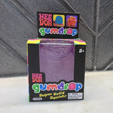 Schylling NeeDoh Gumdrop Super Solid Squish Tactile Squeeze Toy, Purple, 3