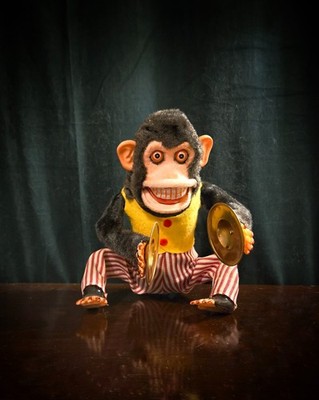 Haunted Vintage Musical Jolly Chimp No 7061 Cymbal Monkey Toy w Original Box