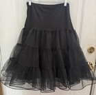 Black Tutu Petticoat Crinoline 3 Layer Skirt Size Large — photo 1