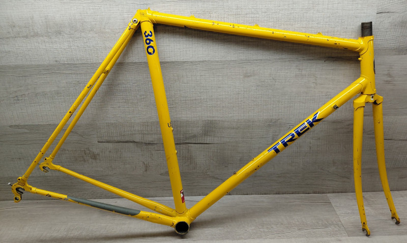 Vintage 1985' Trek 360 Steel Bicycle Frame  22"  (57cm)  - Yellow